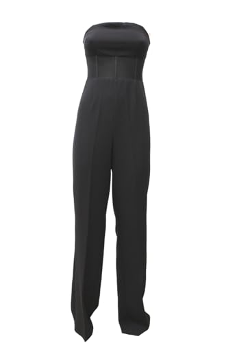 Denny Rose Mono Jumpsuit sin mangas con pantalón 411DD25017, Negro , 36