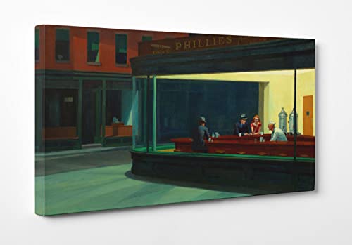Impression Fine Art Edward Hopper Nighthawks tableau effet coups de pinceau relief haut de gamme