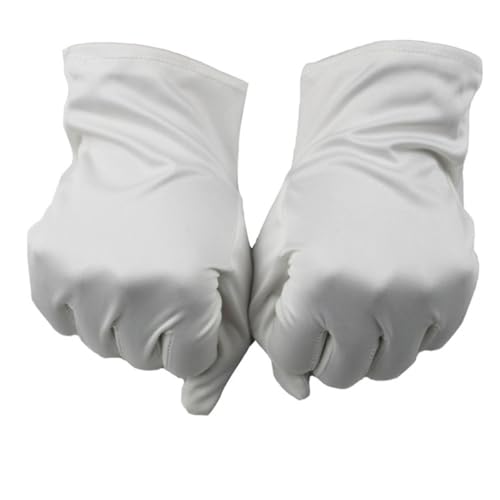 Guantes de poliéster de 5 pares, color blanco y antiestáticos para protección en hogar