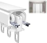 KIJyfgTR Aluminium-Deckenschiene mit leisen Rollen, geeignet for Raumteilerschienen(Bianco,2M/6.5Ft)