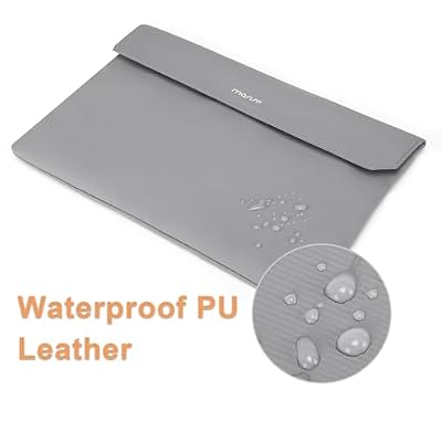 MOSISO Portable Monitor Case Sleeve 16.1 inch, Carrying Case for Most 15.6-16.1 inch Portable Travel Display Monitor Laptop, PU Leather Laptop Display Bag with Front Pocket, Gray