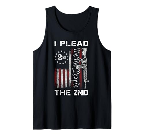 I Plead The 2nd We The People USA Flag AR-15 Rifle Tank Top