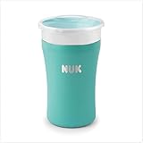 NUK Magic Cup Trinklernbecher | hochwertiger Edelstahl | langlebig und hygienisch | 230 ml | 8+ Monate | auslaufsicherer 360° Trinkrand | BPA Frei | Türkis