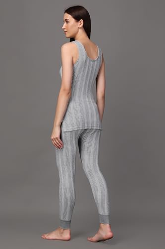 Image of Wearslim Women's Cotton Thermal Underwear Set, Thermal Sleeveless Camisole and Pant Set, Round Neck Tank Tops & Bottom Soft Warmer