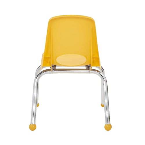 Image of Factory Direct Partners 12 inch School Chairs, Stackable Kids Classroom Chair, Set of 4 Stacking Student Chair with Swivel Glides For Preschool, Kindergarten, and Early Learning Centers, Assorted Colors