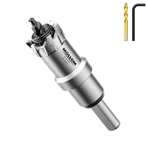 Mollom 15/16" (24mm) Heavy Duty Carbide Hole Saw with 2 Pilot Bits