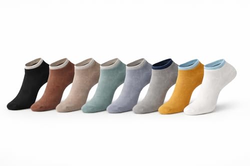Image of Pack of 8 Men and Women summer breathable Socks - Soft Cotton, Breathable & Anti-Slip Liner Socks | Lightweight for Sneakers, Casual & Office Shoes