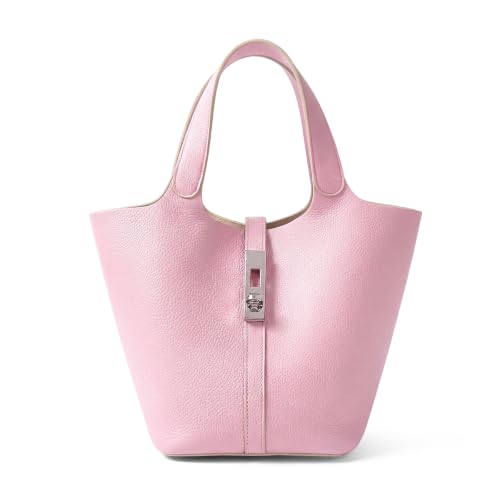 Image of Tote Bag for Women Vegan Leather Bucket Purse for Women Top Handle Handbag Shoulder Bag with Detachable Small Purse