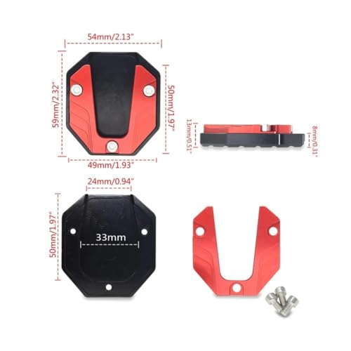 Coussinet de pied de béquille de moto élargie et plaque de support - 6