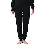 [白鷺ニット] おやすみインナー ZZZ レディース 身生地綿100% 両起毛 12分丈 ボトム あったか インナー パジャマ下 冷え対策 吸湿発熱 ズボン 暖かい 肌着 婦人 部屋着 快眠 K9475P-E (LL, ブラック)