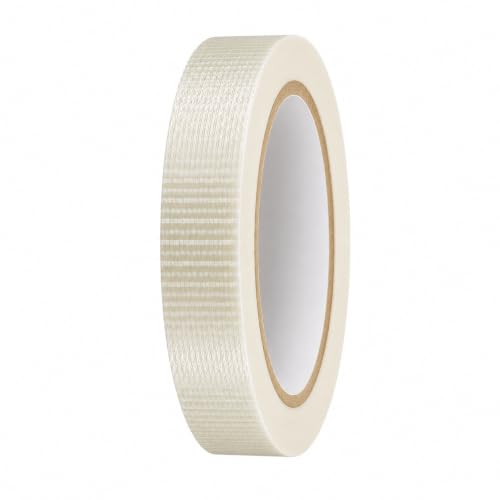 Image of GGR Supplies FIL-835B /D Bi-Directional Filament Tape, 1 Inch x 60 Yards | Transparent Fiberglass-Reinforced Strapping Tape; Tear Resistant for Heavy-Duty Packaging, Palletizing and Bundling