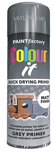 Colour-IT Primer Grey MATT Spray Paint Plastic Metal Wood 250ML