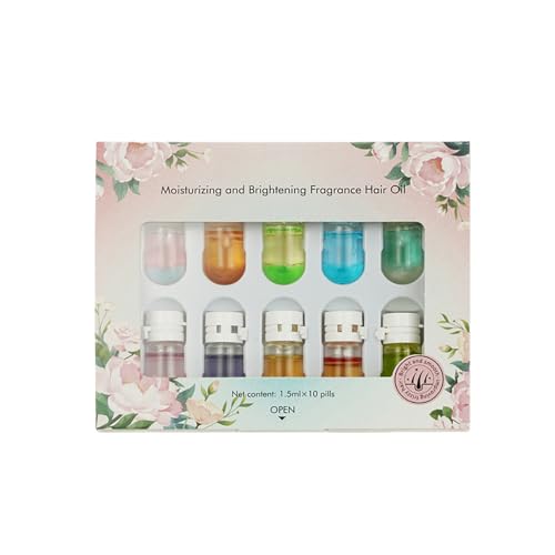10 Pcs Perfume Hair Oil 2-in-1, Hair Fragrances Oil, Nourishment for Frizzy, Mini Hair Perfume for Women, Long Lasting, Hairs Oil Set for Dry, Damaged Hairs (50ml, 10Pcs)