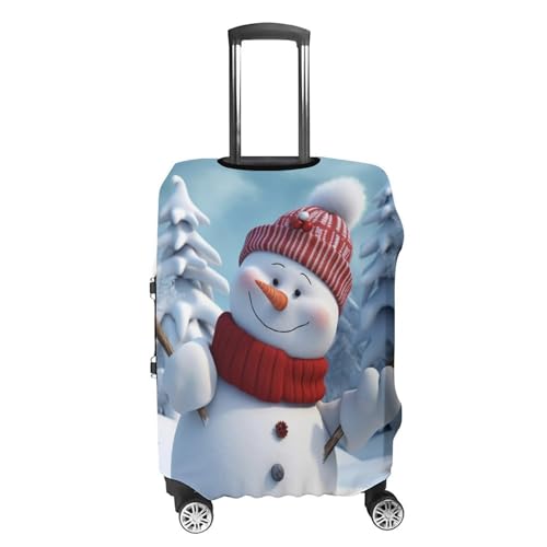 Travel Luggage Covers Naughty Snowman Print Elastic Suitcase Protectors Anti-Scratch Washable Luggage Cover Fit 19-21in Suitcase (S)4