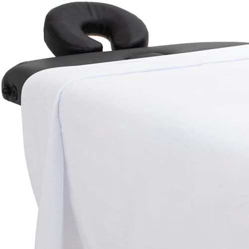 ForPro Luxury TerrySoft Flat Sheet for Massage Tables, White, Ultra-Light, Stain and Wrinkle-Resistant, 60" W x 90" L