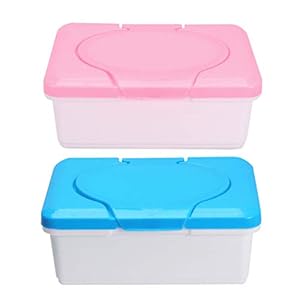 Healifty 2-delige doekjesdispenser, navulbare houder voor vochtige doeken, stofdicht, desktop-servettenetui…