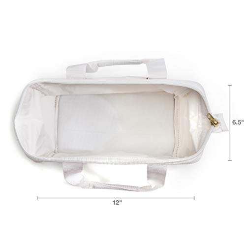 Dickies 12-Inch Durable Canvas Work Bag For Painters, Carpenters, And Builders, Heavy-Duty Zipper, Reinforced Handles, White #TOP4