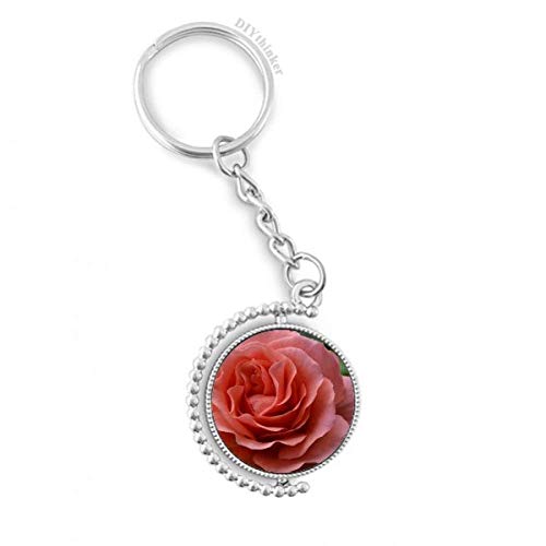 Clés anneau de la chaîne keyholder rotatif feuilles vertes roses multicolore