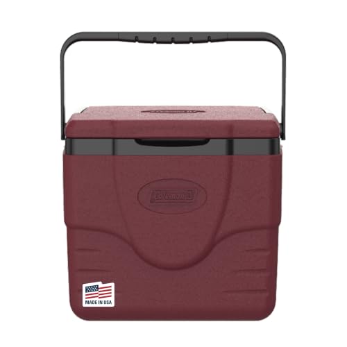 Coleman Chiller 9qt Portable Cooler with Ice Retention and 2-Way Heavy Duty Handles Leak Resistant Great for Camping Concerts Sports and More Cranberry