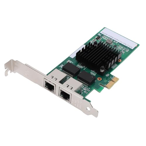 Zyyini PCIE Tarjeta de Red, Doble Puerto Gigabit RJ45 10/100/1000Mbps PCIE 2.0 X1 Adaptador con Controlador 82575, para Windows 11 10 8.1 7 Vista Linux, para Windows Server miniatura 7
