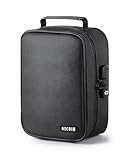 OZCHIN Smell Proof Bag with Combination Lock Tobacco Pipe Pouch Bag File Organizer Case Container Medicine Lock Box Odorless Storage Bag Great Gift for Friend (Black, L)
