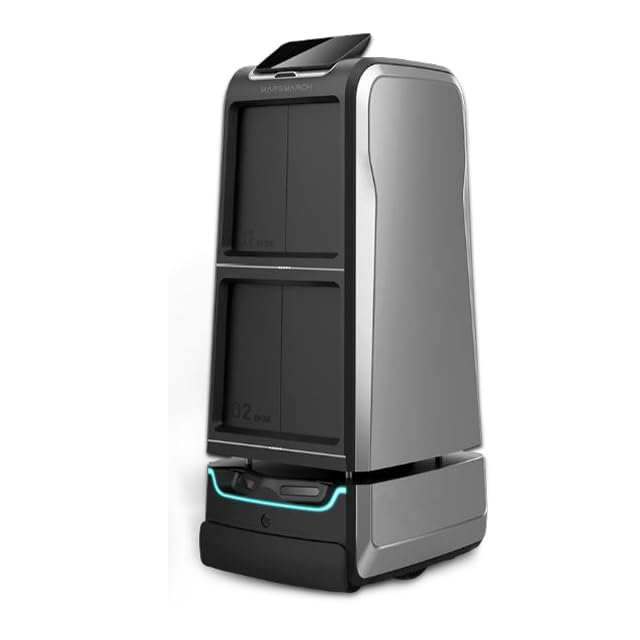 Elevator-Controlled Food Delivery Robot, Smart Autonomous Service Robot with AI, Self-Charging & Multi-Purpose for Use in Hotels, Hospitals, Schools, and Restaurants