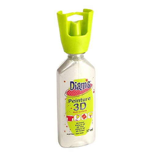 DIAM'S - Pintura 3D para todos los soportes, color blanco nacarado, 37 ml
