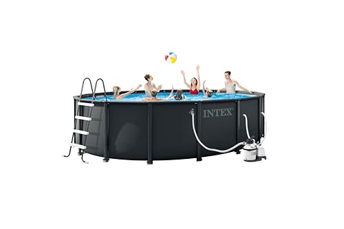 INTEX 26325EP 16ft X 48in Ultra XTR Frame Deluxe Above Ground Swimming Pool Set with 1500 GPH Sand Filter Pump, Removable Ladder, Ground Cloth, Pool Cover, SuperTough, Puncture and Rust Resistant