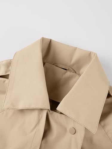 Image of Bellivera Women's Classic Long Windproof Trench Coat With Belted Waist | Notch Lapel Collar,Breasted Button Front,Adjustable Cuff Straps,Side Slant Pockets,Spring Fall Daily Commute Office Wear