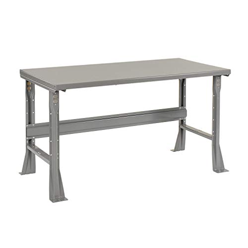 Black Friday Sale 2022 Fixed Height Workbench C-Channel Flared Leg, Steel Square Edge, 60"W x 30"D x 34"H, Gray