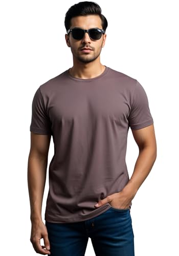Image of ADRO Men's Cotton Solid Regular Fit T-Shirt