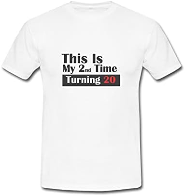 Designer Unicorn This is My 2nd time Turning 20 Printed Polyester Round Neck Casual T-Shirt (White)