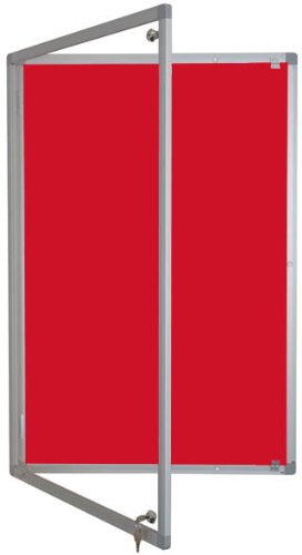 Tamperproof Lockable Noticeboard Class 1 Aluminium Framed 900mm x 600mm, Cherry