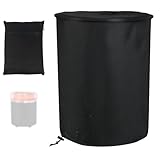 Fire Pit Cover for Ninja Fireside360, Water-Resistant Dust Leaf Proof Firepit Cover for Fireside 360 Outdoor Heater 600D Oxford with Inner PVC layer Reinforced Handle Drawstring Hem Black