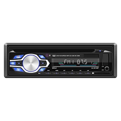 Bulipu Single 1 DIN Car Stereo Radio Bluetooth DVD CD MP3 Player USB AUX FM In-dash Cover