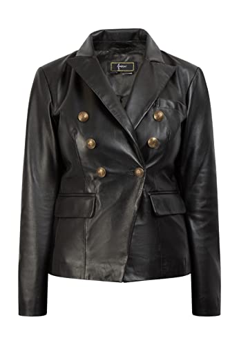 faina Damen Lederblazer 29027082, Schwarz, L