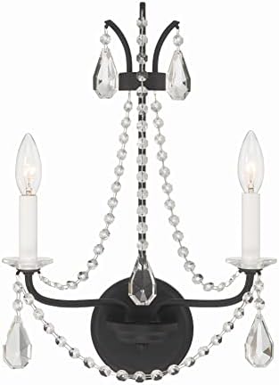 Crystorama Karrington 2 Light Matte Black Sconce