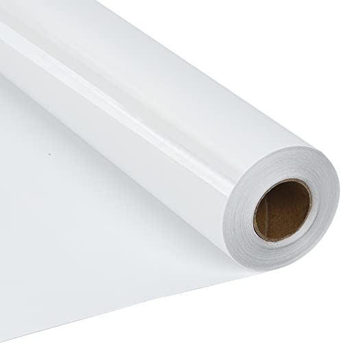 RENLITONG White Iron on Vinyl 12Inch by 20ft Roll Heat Transfer Vinyl for T-Shirt White HTV Rolls for All Cutter Machine - Easy to Cut & Weed for Heat Transfer Design