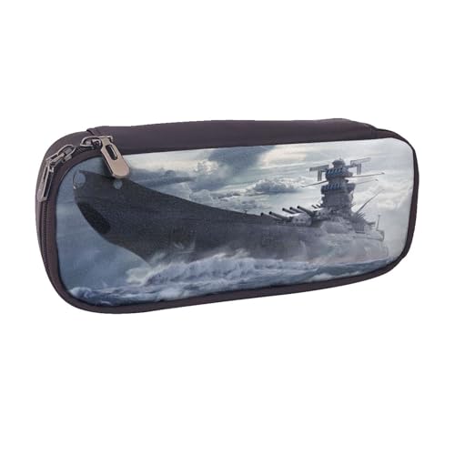 宇宙戦艦ヤマト22 鉛筆のサック ペンケース ペンポーチ ペンバッグ 筆箱ペン入れ 革 収納ケース 大容量 学生用 ダブルファスナー 個性