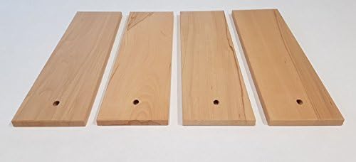 Czaja Flammlachsbretter 4er Set - Buchenholz-Bretter Mit Edelstahl-Halterung Für Feuerschalen