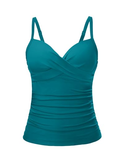 Tempt Me Women’s Underwire Tankini Top Tummy Control Swim Tops Only Twist Front Push Up Bathing Suit No Bottom 2025