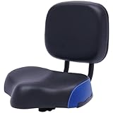 Licsaliwe Verstellbarer Fahrradsitz mit Rückenlehne, bequemer Sattel aus weichem Leder für Elektroroller, Dreirad und E-Bike (blau)