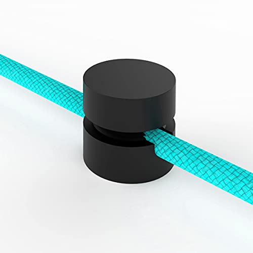 OASHISU Soporte de Techo y Pared para Cables [8 Piezas, Negro, Ø20x18 mm, Plástico ABS] Descentrador para Cables Eléctricos, Proyecto de Bricolaje, Fijación en Techo Con Tornillos y Tacos