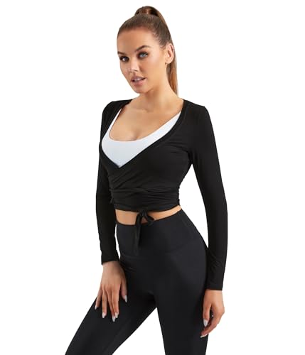 Image of Women Tie Front Shrug Long Sleeve Bolero Cardigan Lightweight Casual Tops
