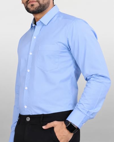 Image of CB-COLEBROOK Men's Casual, Regular Fit, Solid Colour, Lightweight, Button Down, Casual Wear, Shirt with Pocket. Suitable for Office & Casual Use