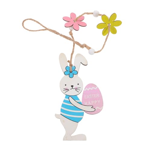 Ornement suspendu lapin en bois pour décoration de Pâques et fête printanière créative maison