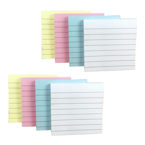 UTHCLO 10個 ポータブル付箋メモパッド 自粘式横線デザイン 白 ピンク 黄 青 緑 各 強粘着で再貼付可能 オフィス 学校 家用便利ノート