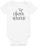 Diaper Slayer/Cute Game of Thrones Inspired Baby Onesie/GOT Infant Bodysuit (Grey, 6-12 Months US)