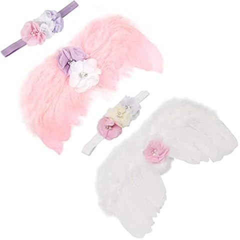 Zliger 2 Stück Baby Fotografie Prop Feder Baby Engel Flügel Cover