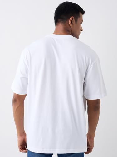 Image of Spykar Men's Oversized Round Neck Half Sleeve Solid Casual T-Shirt